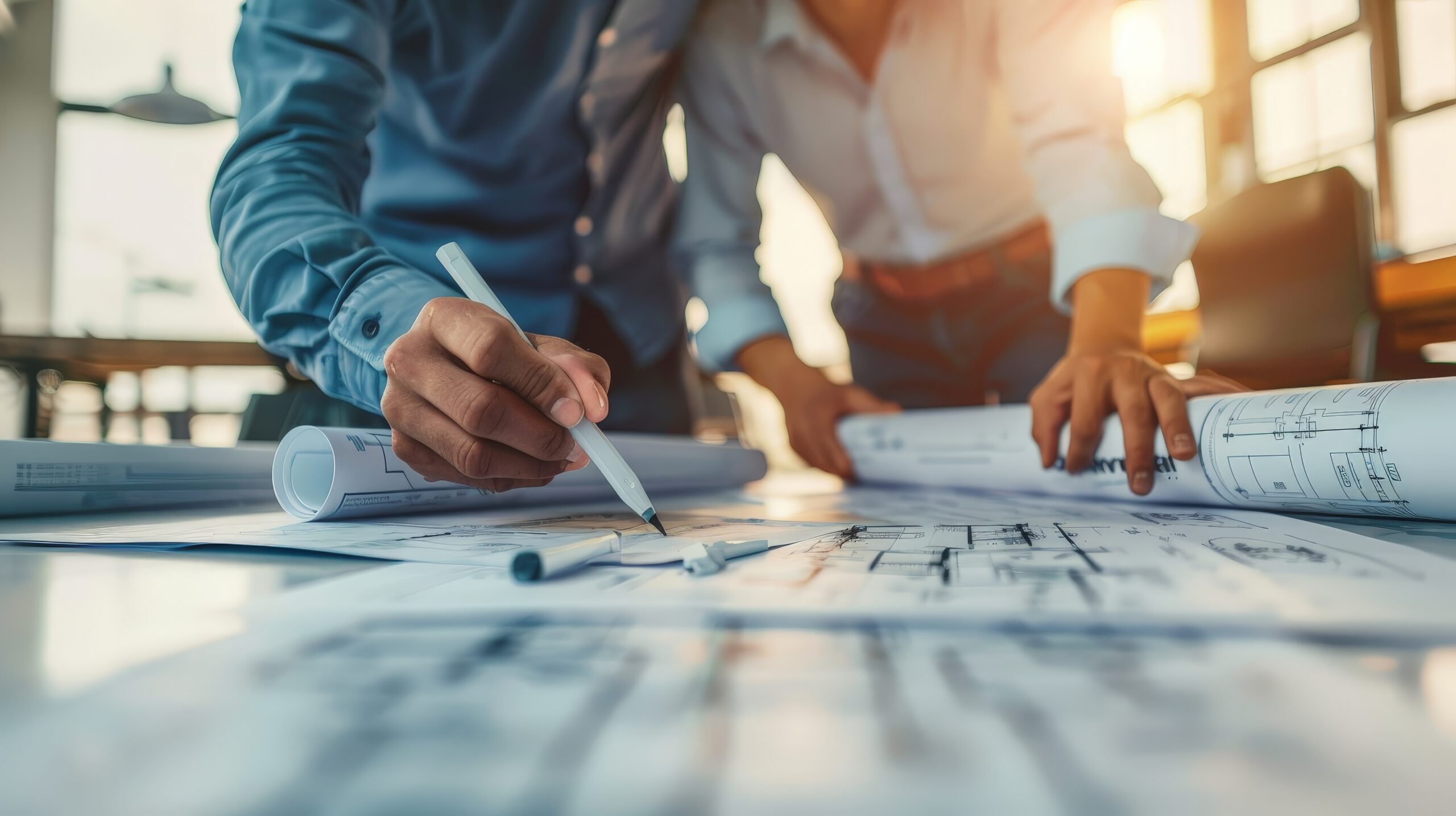 Deux ingénieur du Groupe Hozon qui travail sur un plan